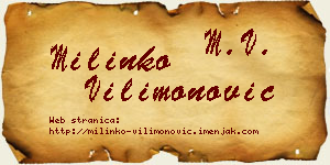 Milinko Vilimonović vizit kartica